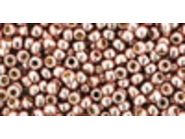 TOHO Glass Seed Bead, Size 8, 3mm, PermaFinish - Galvanized Sweet Blush (Tube)