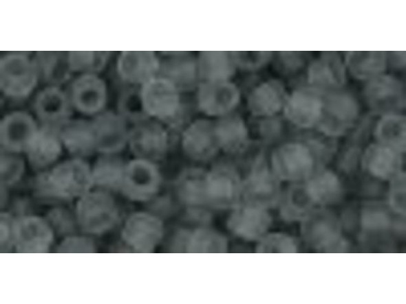 TOHO Glass Seed Bead, Size 8, 3mm, Transparent-Frosted Lt Gray (Tube)