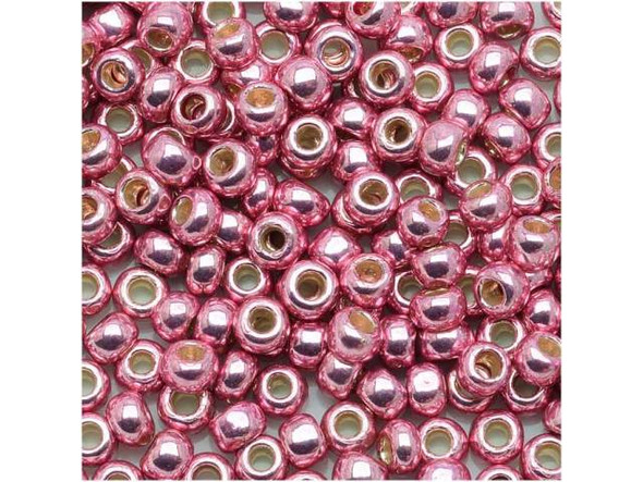 TOHO Glass Seed Bead, Size 8, 3mm, PermaFinish - Galvanized Pink Lilac (Tube)