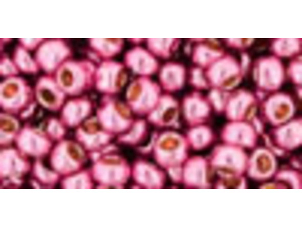 TOHO Glass Seed Bead, Size 8, 3mm, PermaFinish - Galvanized Pink Lilac (Tube)