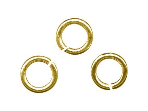 Yellow Plated Jump Ring, Round, Heavy, 4.5mm (ounce)
