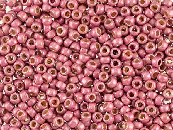TOHO Glass Seed Bead, Size 8, 3mm, PermaFinish - Matte Galvanized Pink Lilac (Tube)