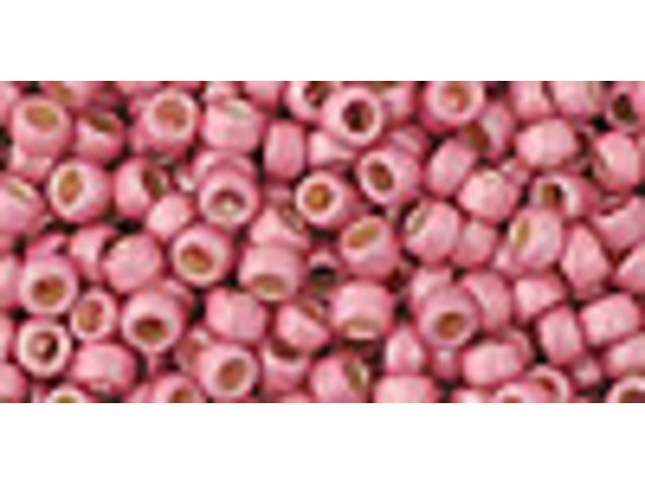 TOHO Glass Seed Bead, Size 8, 3mm, PermaFinish - Matte Galvanized Pink Lilac (Tube)