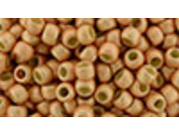 TOHO Glass Seed Bead, Size 8, 3mm, PermaFinish - Matte Galvanized Rose Gold (Tube)