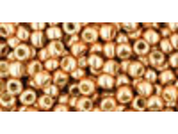 TOHO Glass Seed Bead, Size 8, 3mm, PermaFinish - Galvanized Rose Gold (Tube)