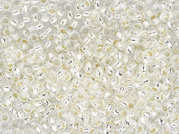 TOHO Glass Seed Bead, Size 8, 3mm, Glow In The Dark - Silver-Lined Crystal/Glow Green (Tube)