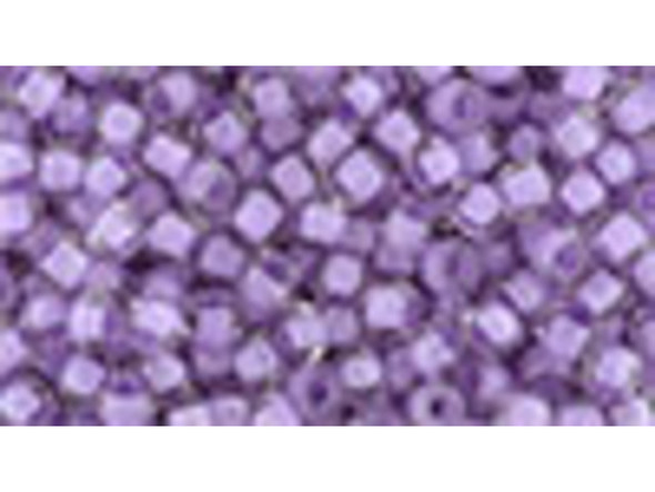 TOHO Glass Seed Bead, Size 8, 3mm, Inside-Color Crystal/Lilac-Lined (Tube)