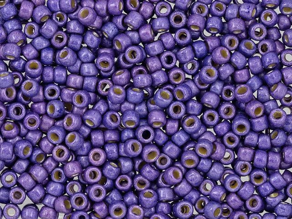 TOHO Glass Seed Bead, Size 8, 3mm, Permafinish - Matte Galvanized Violet (Tube)