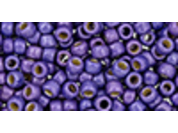 TOHO Glass Seed Bead, Size 8, 3mm, Permafinish - Matte Galvanized Violet (Tube)