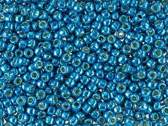 TOHO Glass Seed Bead, Size 8, 3mm, Permafinish - Galvanized Turkish Blue (Tube)