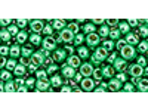 TOHO Glass Seed Bead, Size 8, 3mm, Permafinish - Galvanized Spring Green (Tube)