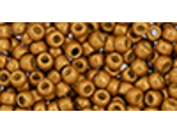 TOHO Glass Seed Bead, Size 8, 3mm, Permafinish - Matte Galvanized Old Gold (Tube)