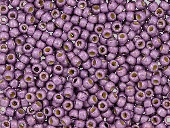 TOHO Glass Seed Bead, Size 8, 3mm, Permafinish - Matte Galvanized Pale Lilac (Tube)