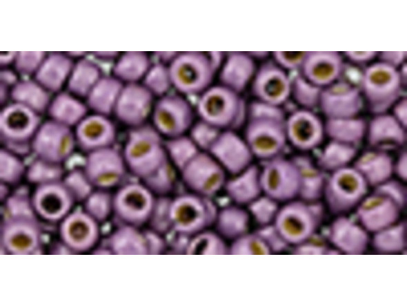 TOHO Glass Seed Bead, Size 8, 3mm, Permafinish - Matte Galvanized Pale Lilac (Tube)