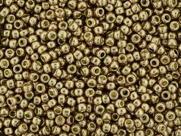 TOHO Glass Seed Bead, Size 8, 3mm, Permafinish - Galvanized Almond (Tube)