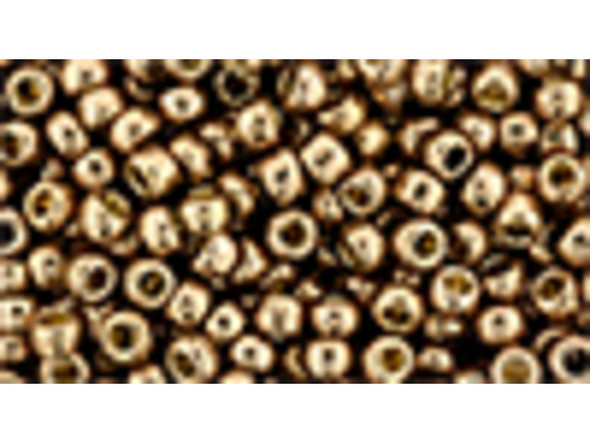 TOHO Glass Seed Bead, Size 8, 3mm, Permafinish - Galvanized Almond (Tube)