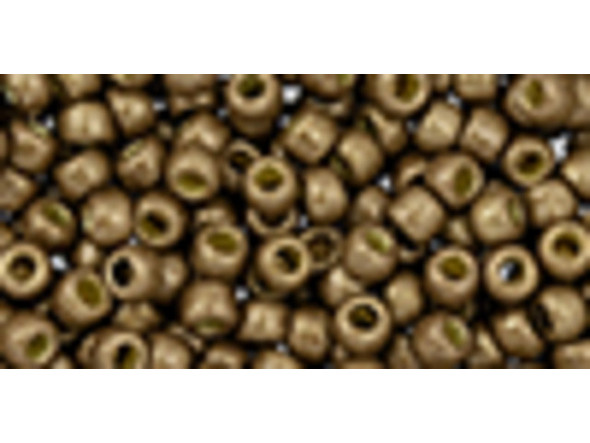 TOHO Glass Seed Bead, Size 8, 3mm, Permafinish - Matte Galvanized Almond (Tube)