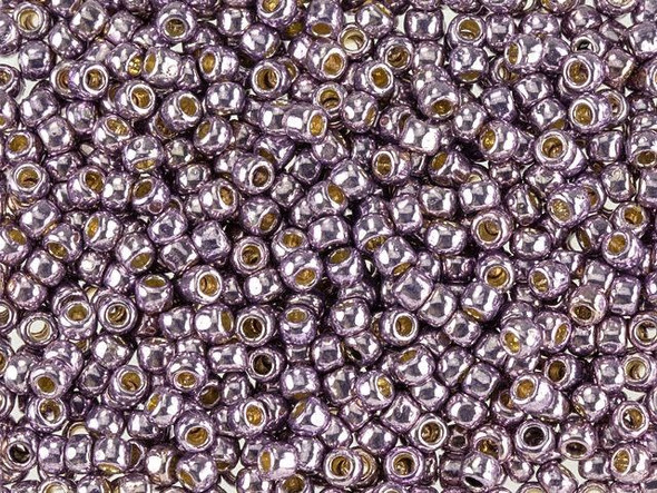 TOHO Glass Seed Bead, Size 8, 3mm, Permafinish - Galvanized Pale Lilac (Tube)