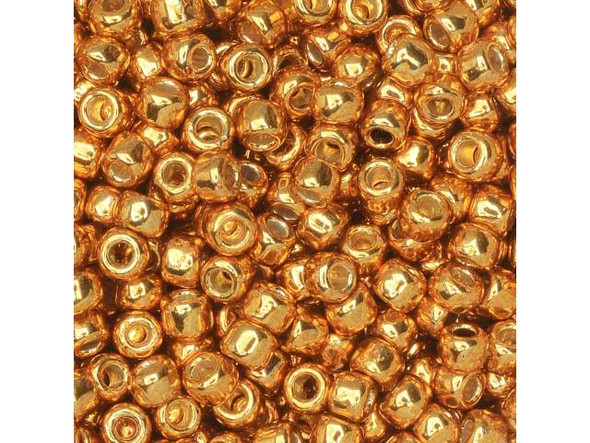 TOHO Glass Seed Bead, Size 8, 3mm, Permafinish - Galvanized Old Gold (Tube)