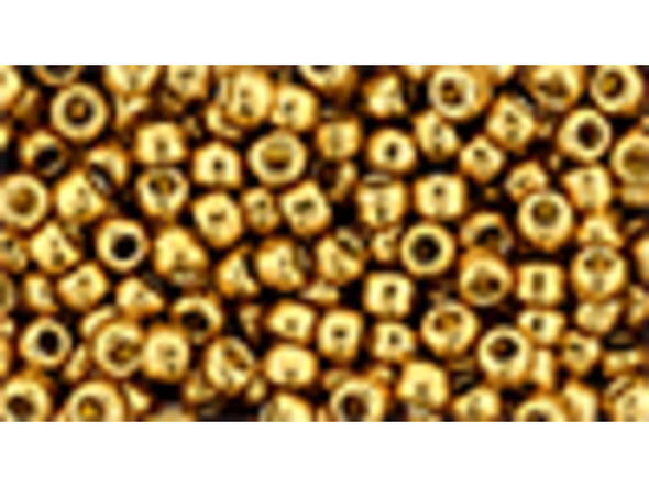 TOHO Glass Seed Bead, Size 8, 3mm, Permafinish - Galvanized Old Gold (Tube)