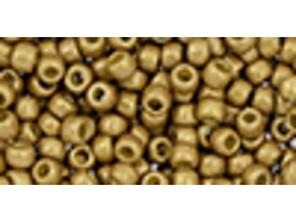 TOHO Glass Seed Bead, Size 8, 3mm, Permafinish - Matte Galvanized Golden Fleece (Tube)