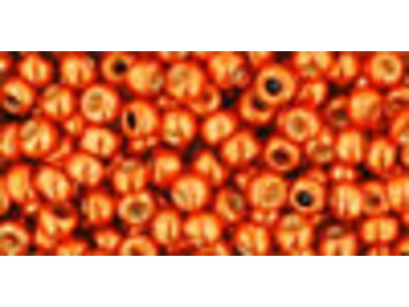 TOHO Glass Seed Bead, Size 8, 3mm, PermaFinish - Galvanized Saffron (Tube)