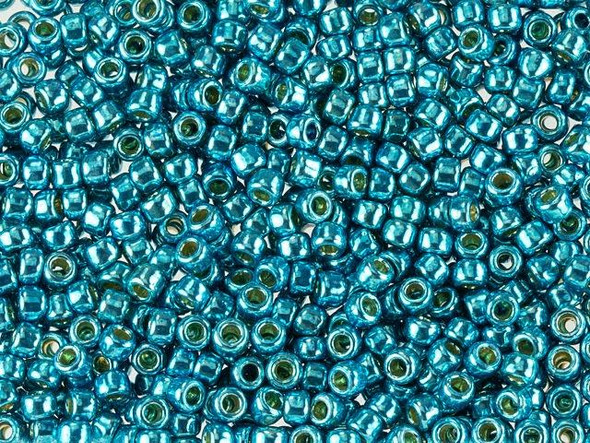 TOHO Glass Seed Bead, Size 8, 3mm, Permafinish - Galvanized Aqua Sky (Tube)