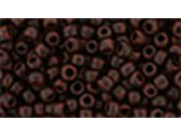 TOHO Glass Seed Bead, Size 8, 3mm, HYBRID Frosted Pepper Red Picasso (Tube)