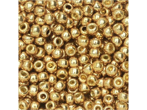 TOHO Glass Seed Bead, Size 8, 3mm, Permafinish - Galvanized Golden Fleece (Tube)