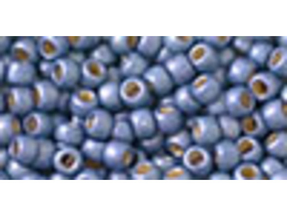 TOHO Glass Seed Bead, Size 8, 3mm, PermaFinish - Frosted Metallic Polaris (Tube)