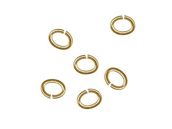 Yellow Plated Jump Ring, Oval, 3x4mm (ounce)