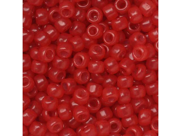 TOHO Glass Seed Bead, Size 8, 3mm, HYBRID ColorTrends: Milky - Aurora Red (Tube)
