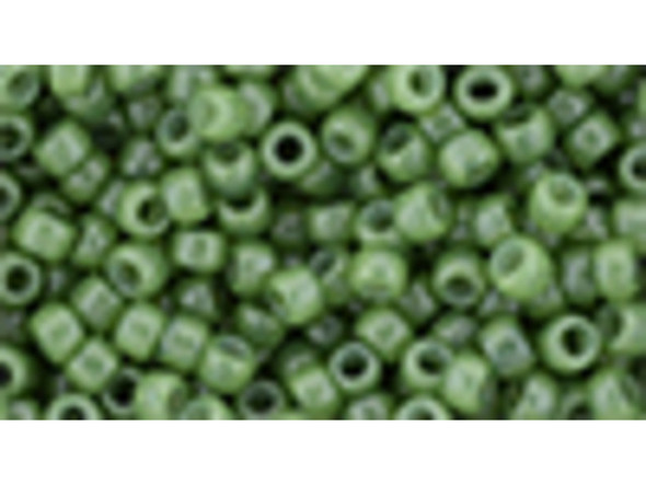 TOHO Glass Seed Bead, Size 8, 3mm, HYBRID ColorTrends: Milky - Greenery (Tube)