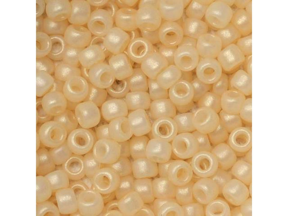 TOHO Glass Seed Bead, Size 8, 3mm, HYBRID Sueded Gold Opaque Lt. Beige (Tube)