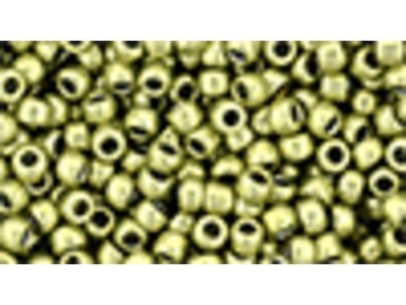 TOHO Glass Seed Bead, Size 8, 3mm, HYBRID ColorTrends: Metallic - Primrose Yellow (Tube)