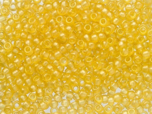 TOHO Glass Seed Bead, Size 8, 3mm, HYBRID Sueded Gold Topaz (Tube)