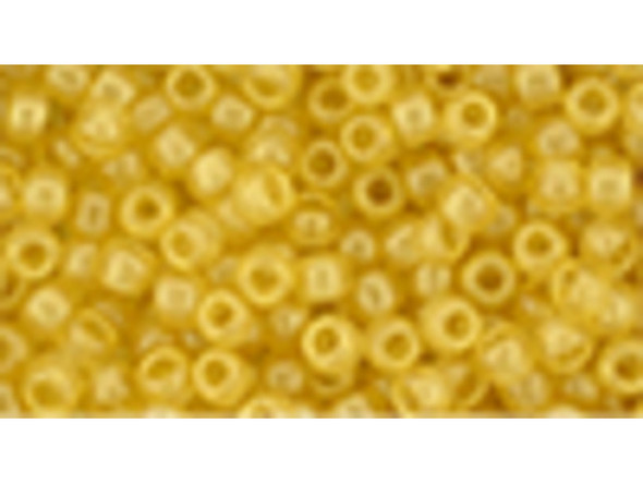 TOHO Glass Seed Bead, Size 8, 3mm, HYBRID Sueded Gold Topaz (Tube)