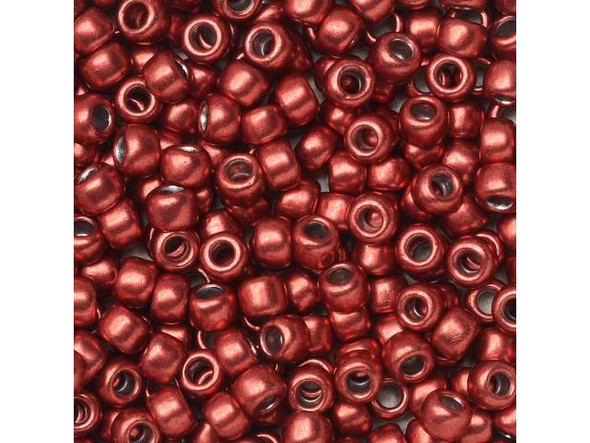 TOHO Glass Seed Bead, Size 8, 3mm, HYBRID ColorTrends: Metallic - Aurora Red (Tube)