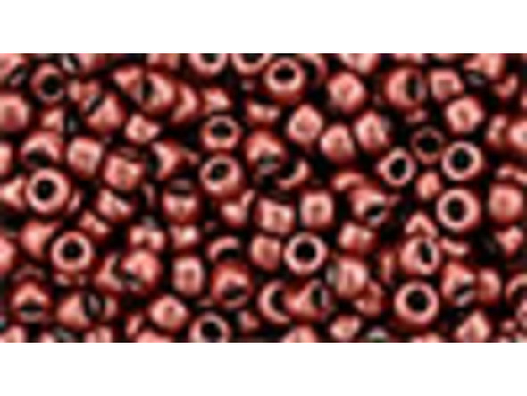 TOHO Glass Seed Bead, Size 8, 3mm, HYBRID ColorTrends: Metallic - Aurora Red (Tube)