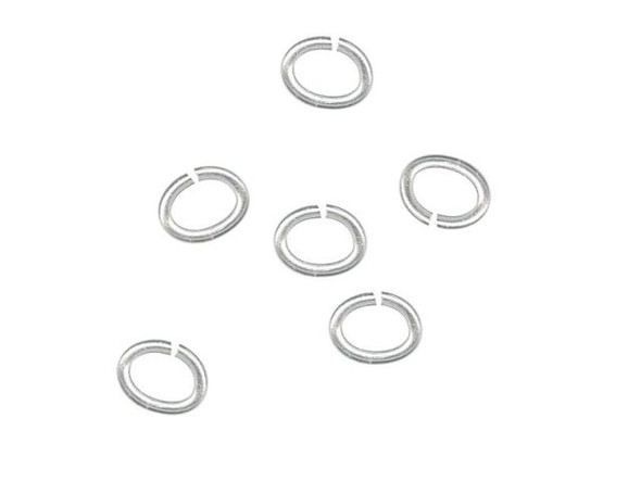 Silver Plated Jump Ring, Oval, 3x4mm (ounce)