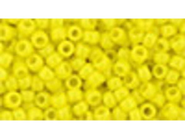 TOHO Glass Seed Bead, Size 8, 3mm, HYBRID Sueded Gold Opaque Dandelion (Tube)