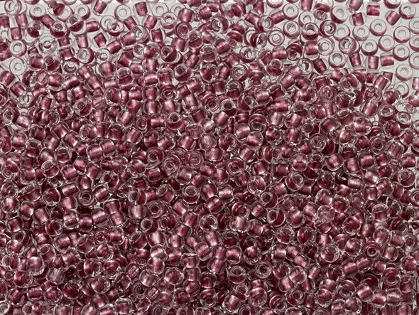 TOHO Glass Seed Bead, Size 11, 2.1mm, Inside-Color Crystal/Blush-Lined (Tube)