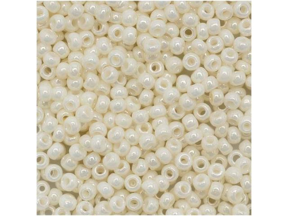 TOHO Glass Seed Bead, Size 11, 2.1mm, Opaque-Lustered Navajo White (Tube)