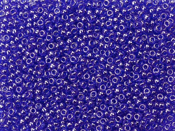 TOHO Glass Seed Bead, Size 11, 2.1mm, Transparent-Lustered Cobalt (Tube)