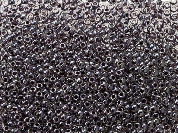 TOHO Glass Seed Bead, Size 11, 2.1mm, Inside-Color Crystal/Concord Grape-Lined (Tube)