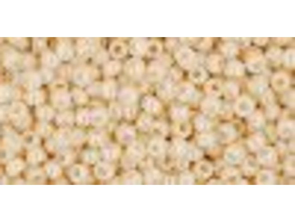 TOHO Glass Seed Bead, Size 11, 2.1mm, Opaque-Lustered Lt Beige (Tube)