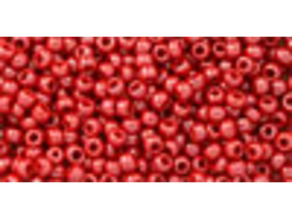 TOHO Glass Seed Bead, Size 11, 2.1mm, Opaque-Lustered Cherry (Tube)
