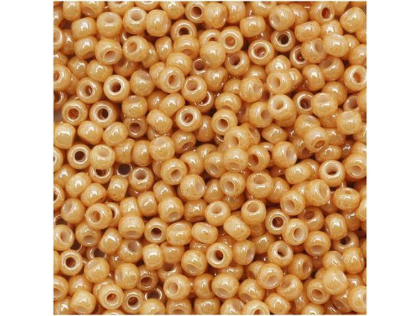 TOHO Glass Seed Bead, Size 11, 2.1mm, Opaque-Lustered Dk Beige (Tube)