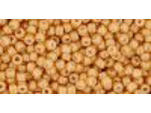 TOHO Glass Seed Bead, Size 11, 2.1mm, Opaque-Lustered Dk Beige (Tube)
