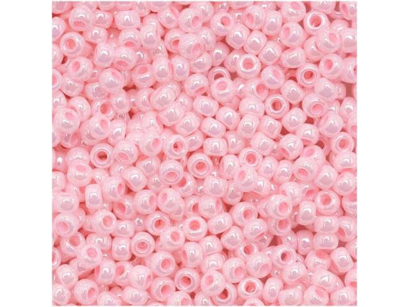 TOHO Glass Seed Bead, Size 11, 2.1mm, Opaque-Lustered Baby Pink (Tube)